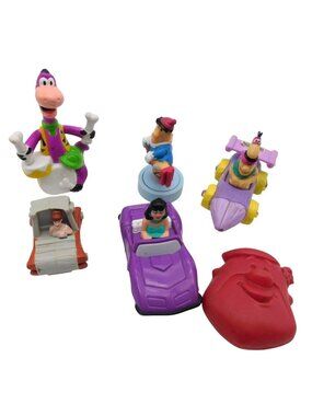 Vintage Flintstones Figurine Toy Lot Burger King Wendys McDonalds Happy Meal